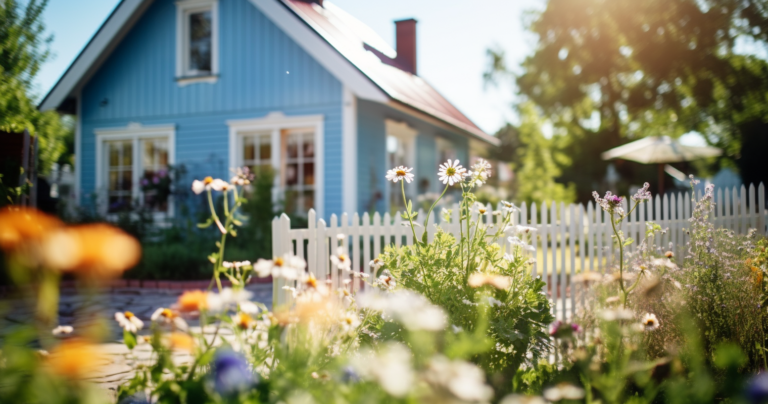 blue house exterior